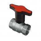 Ball valve with T-handle (RED plastic), PN 25, socket x socket