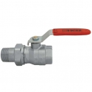 Ball valve with lever (steel), PN 16, socket x connection nipple