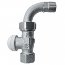 HERZ-TS-90 Thermostatic Valve Angle model with elbow 90° Dimension 3/8 Radiator connector elbow 90°