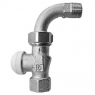 HERZ-TS-90-KV Thermostatic Valve Angle model with elbow 90 °C Dimension 1/2